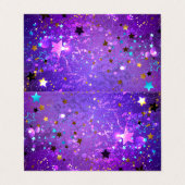 Paarse folie achtergrond met sterren visitekaartje (Buitenkant ongevouwen)