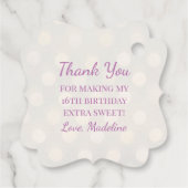 Paarse Folie en gouden Bokeh Shimmer Bedankjes Labels (Achterkant)