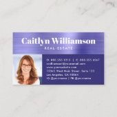 Paarse Folie Foto Makelaar Huis Visitekaartje (Achterkant)