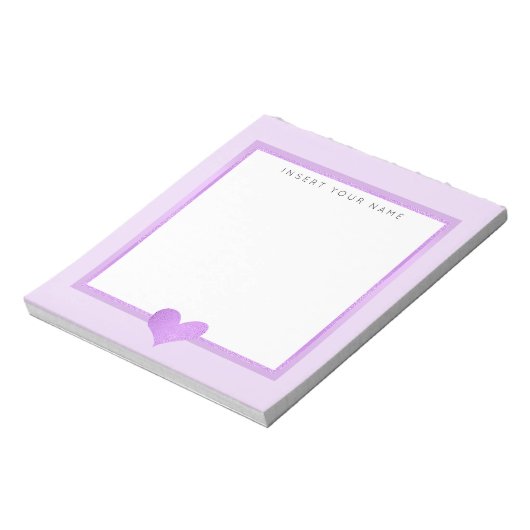 Paarse Folie Gepersonaliseerd Notitieblok 5,5 x 6  (Linkerzijde)