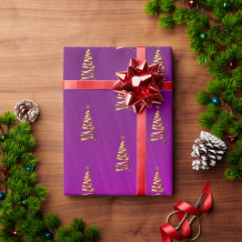 Paarse Folie gestileerd kerstboom inpakpapier