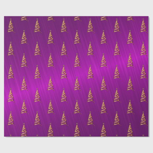 Paarse Folie gestileerd kerstboom inpakpapier (Vlak)
