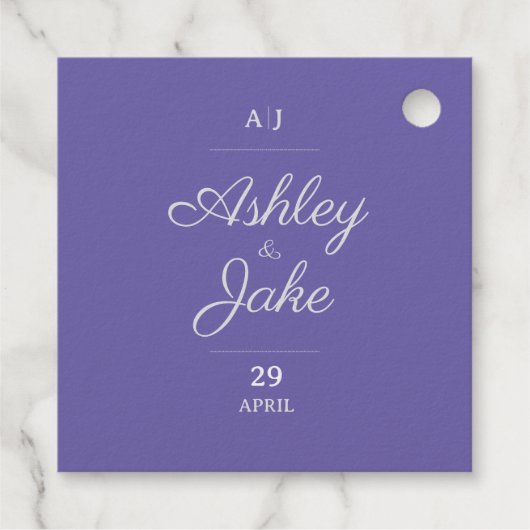 Paarse Folie Gift Label (Achterkant)