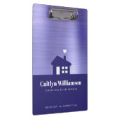 Paarse Folie Makelaar Huis Professioneel Klembord (Rechts)