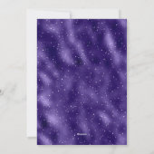 Paarse Folie Manuscript Sneeuwfotokerstkaarten Feestdagenkaart (Achterkant)