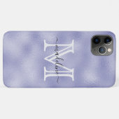 Paarse Folie monogram modern script Case-Mate iPhone Case (Achterkant (horizontaal))