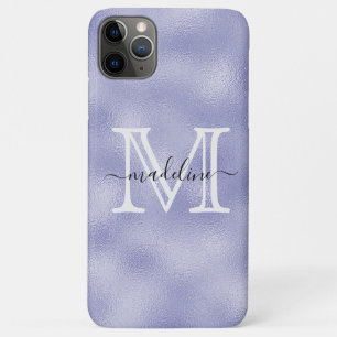 Paarse Folie monogram modern script Case-Mate iPhone Case