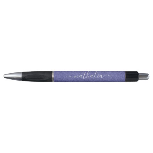Paarse Folie monogram modern script Pen (Voorkant)
