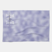 Paarse Folie monogram modern script Theedoek (Horizontaal)