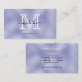 Paarse Folie monogram modern script Visitekaartje (Voorkant / Achterkant)