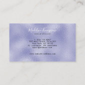 Paarse Folie monogram modern script Visitekaartje (Achterkant)