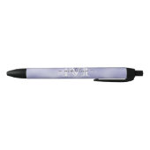 Paarse Folie monogram modern script Zwarte Inkt Pen (Bodem)