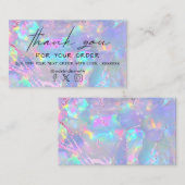 paarse folie opal dank u visitekaartje (Voorkant / Achterkant)