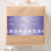 Paarse Folie Sneeuwvlok Trim Kerst Gift Label (Insitu)