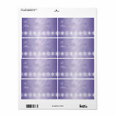 Paarse Folie Sneeuwvlok Trim Kerst Gift Label (Full Sheet)