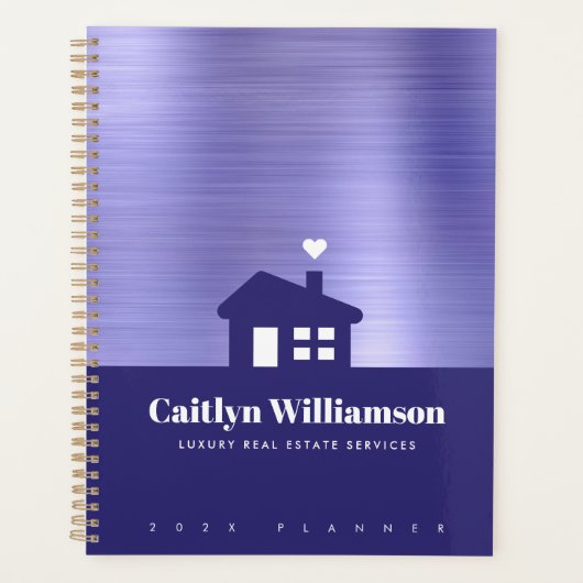 Paarse Folie Vastgoed Makelaar Professioneel Huis Planner (Voorkant)
