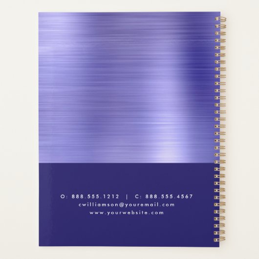 Paarse Folie Vastgoed Makelaar Professioneel Huis Planner (Achterkant)