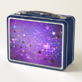 Paarse folieachtergrond met sterren (Achterkant)