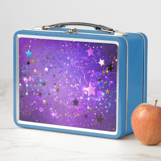 Paarse folieachtergrond met sterren (In situ)