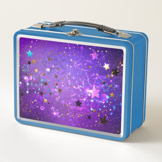 Paarse folieachtergrond met sterren (Voorkant)