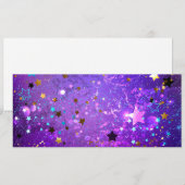 Paarse folieachtergrond met sterren advieskaart (Voorkant / Achterkant)