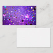 Paarse folieachtergrond met sterren advieskaart (Voorkant / Achterkant)