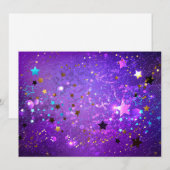 Paarse folieachtergrond met sterren advieskaart (Voorkant / Achterkant)
