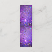 Paarse folieachtergrond met sterren afsprakenkaart (Buitenkant ongevouwen)