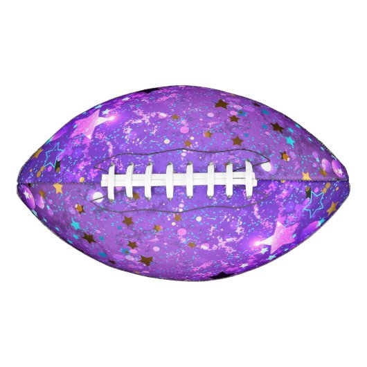 Paarse folieachtergrond met sterren american football (Voorkant)