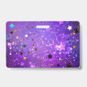 Paarse folieachtergrond met sterren badge (Achterkant)