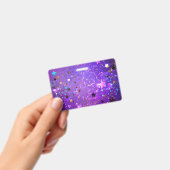 Paarse folieachtergrond met sterren badge (Handheld)