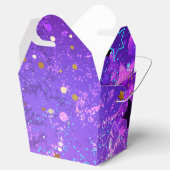 Paarse folieachtergrond met sterren bedankdoosjes (Geopend)