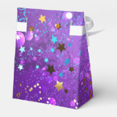 Paarse folieachtergrond met sterren bedankdoosjes (Achterkant)