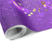 Paarse folieachtergrond met sterren cadeaupapier (Rol Hoek)