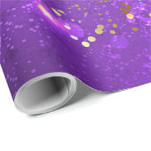 Paarse folieachtergrond met sterren cadeaupapier (Rol Hoek)