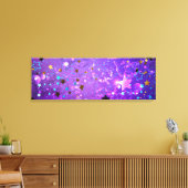 Paarse folieachtergrond met sterren canvas afdruk (Insitu (Woonkamer))