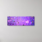Paarse folieachtergrond met sterren canvas afdruk (Voorkant)
