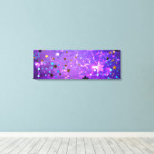 Paarse folieachtergrond met sterren canvas afdruk (Insitu (Houten vloer))