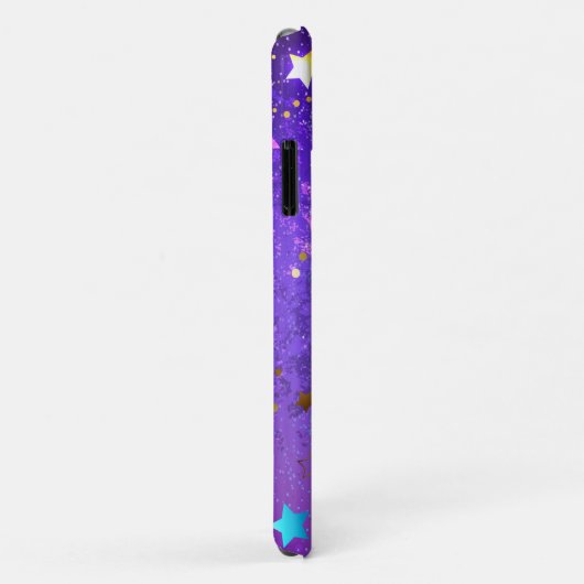 Paarse folieachtergrond met sterren Case-Mate iPhone case (Achterkant/rechts)