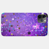 Paarse folieachtergrond met sterren Case-Mate iPhone case (Achterkant (horizontaal))