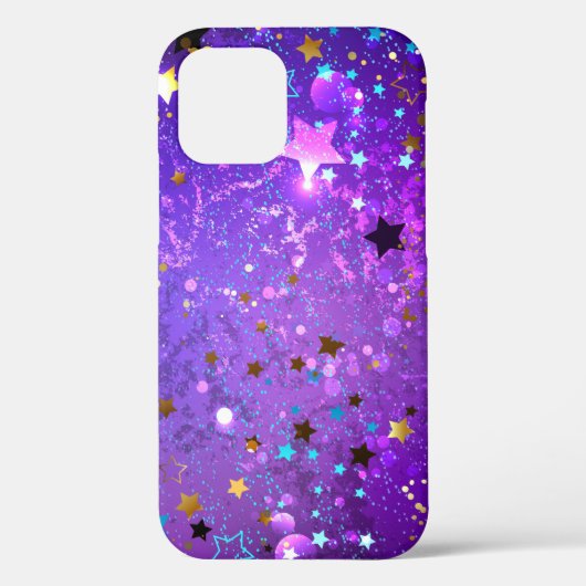 Paarse folieachtergrond met sterren Case-Mate iPhone case (Achterkant)