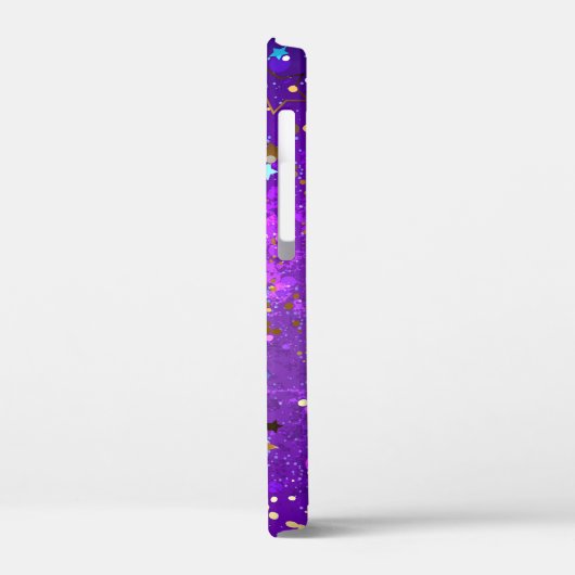 Paarse folieachtergrond met sterren Case-Mate iPhone case (Achterkant / Links)