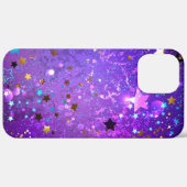 Paarse folieachtergrond met sterren Case-Mate iPhone case (Achterkant / Rechts)