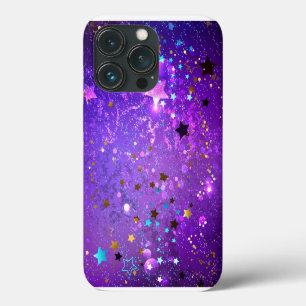 Paarse folieachtergrond met sterren Case-Mate iPhone case