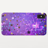 Paarse folieachtergrond met sterren Case-Mate iPhone case (Achterkant (horizontaal))