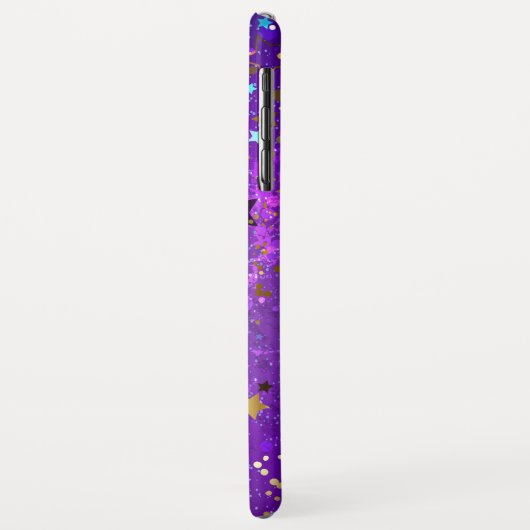 Paarse folieachtergrond met sterren Case-Mate iPhone case (Achterkant/links)