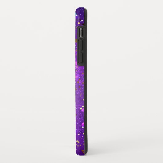Paarse folieachtergrond met sterren Case-Mate iPhone case (Achterkant/links)