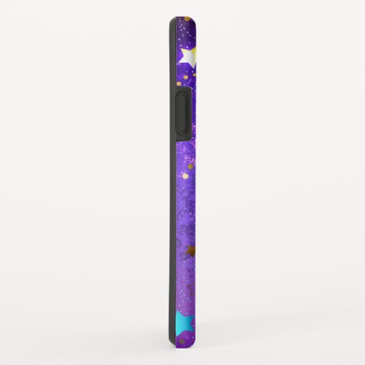 Paarse folieachtergrond met sterren Case-Mate iPhone case (Achterkant/rechts)