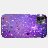 Paarse folieachtergrond met sterren Case-Mate iPhone case (Achterkant (horizontaal))
