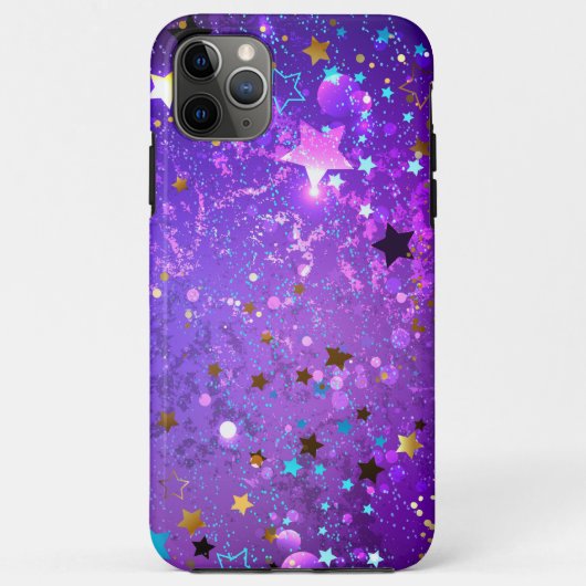 Paarse folieachtergrond met sterren Case-Mate iPhone case (Achterkant)